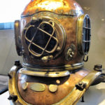 diver mask on display at MOHAI