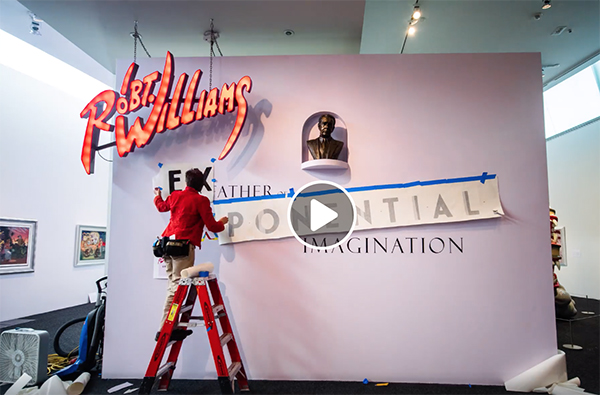 Elizabeth installs a title wall at BAM